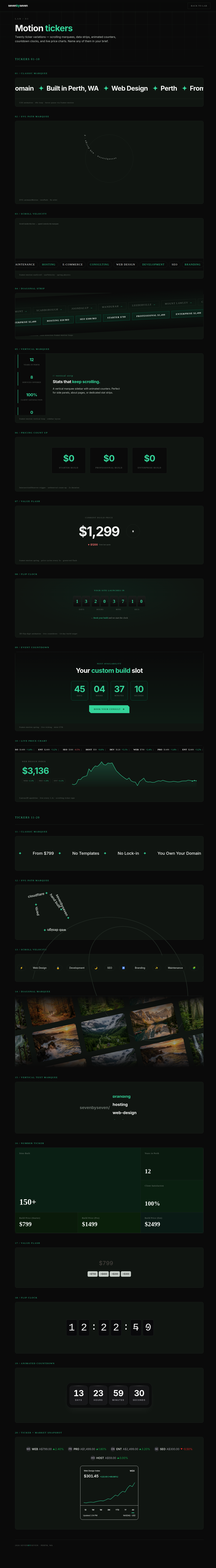 Motion tickers preview